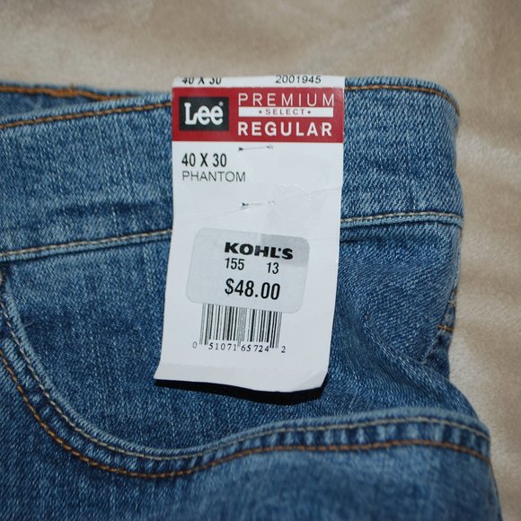 NWT Lee's Premium Select Straight Leg Denim Jeans - 40x30 - Picture 5 of 5
